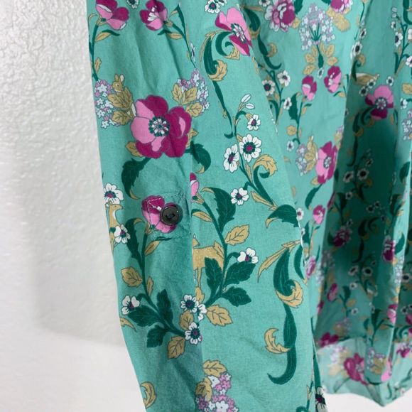 Charter Club Floral Animal Print Latch Sleeve Collar Blouse Size Large Women’s - Picture 10 of 10